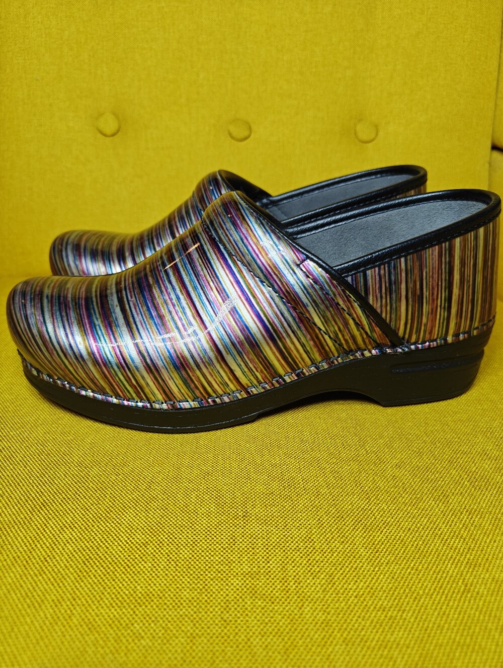 Dansko XP  Striped Patent Color Wash Professional Clog  Women's Shoe Size 9.5-10
